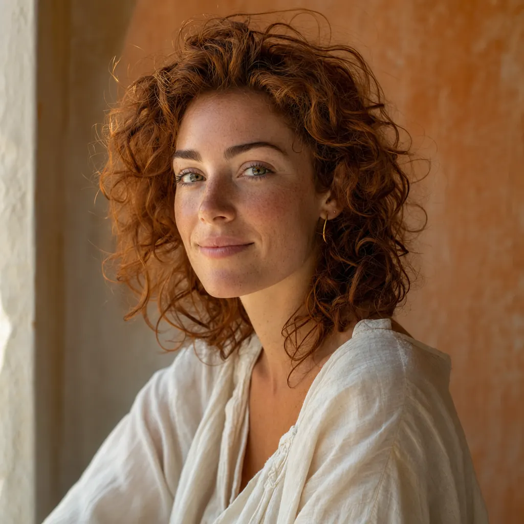 Photoreal portrait — soft window light, fine skin texture